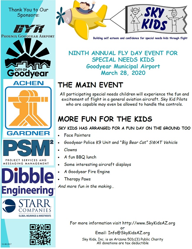 sky kids goodyear ninth annual fly day event for special needs kids
